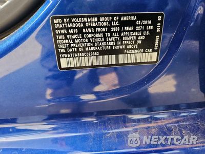Zdjęcie 12 z 12 samochodu: 2016 VOLKSWAGEN PASSAT S VIN:1VWAT7A38GC029362 - miniatura