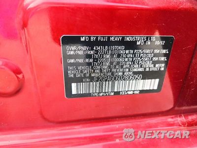 Zdjęcie 12 z 12 samochodu: 2013 SUBARU XV CROSSTREK 2.0 LIMITED VIN:JF2GPAGC6D2806050 - miniatura