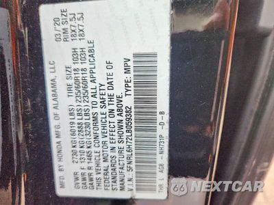 Zdjęcie 14 z 14 samochodu: 2020 HONDA ODYSSEY EXL VIN:5FNRL6H72LB059382 - miniatura