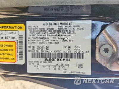 Zdjęcie 12 z 12 samochodu: 2019 FORD FUSION SE VIN:3FA6P0HD4KR239184 - miniatura