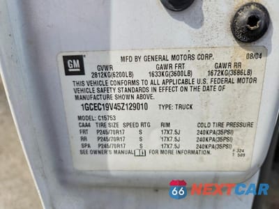 Zdjęcie 12 z 12 samochodu: 2005 CHEVROLET SILVERADO C1500 VIN:1GCEC19V45Z129010 - miniatura