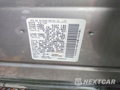 Zdjęcie 13 z 13 samochodu: 2011 NISSAN MURANO S VIN:JN8AZ1MW7BW166633 - miniatura