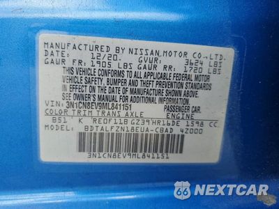 Zdjęcie 12 z 12 samochodu: 2021 NISSAN VERSA SV VIN:3N1CN8EV9ML841151 - miniatura
