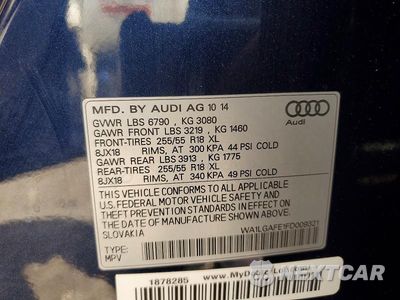 Zdjęcie 13 z 13 samochodu: 2015 AUDI Q7 PREMIUM PLUS VIN:WA1LGAFE1FD009321 - miniatura