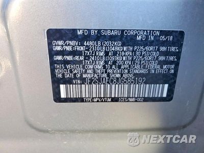 Zdjęcie 13 z 13 samochodu: 2018 SUBARU FORESTER 2.5I PREMIUM VIN:JF2SJAEC8JG585192 - miniatura