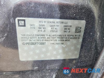 Zdjęcie 12 z 12 samochodu: 2015 CHEVROLET CRUZE LT VIN:1G1PE5SB2F7130687 - miniatura