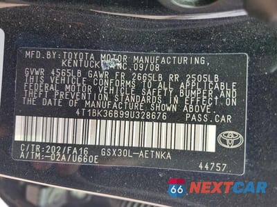 Zdjęcie 12 z 12 samochodu: 2009 TOYOTA AVALON XL VIN:4T1BK36B99U328676 - miniatura