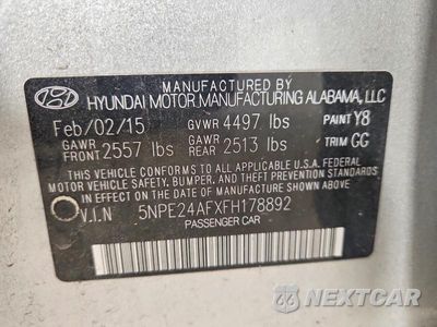 Zdjęcie 12 z 12 samochodu: 2015 HYUNDAI SONATA SE VIN:5NPE24AFXFH178892 - miniatura