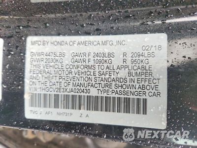 Zdjęcie 13 z 13 samochodu: 2018 HONDA ACCORD SPORT VIN:1HGCV2E3XJA020430 - miniatura