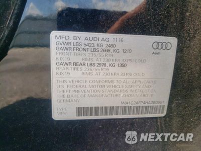 Zdjęcie 13 z 13 samochodu: 2017 AUDI Q5 PREMIUM VIN:WA1C2AFP4HA080551 - miniatura