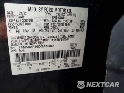 Zdjęcie 13 z 13 samochodu: 2013 FORD EXPLORER LIMITED VIN:1FM5K8F86DGA10861 - miniatura