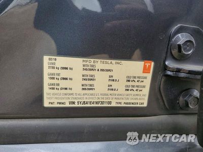 Zdjęcie 12 z 12 samochodu: 2019 TESLA MODEL S VIN:5YJSA1E41KF301100 - miniatura