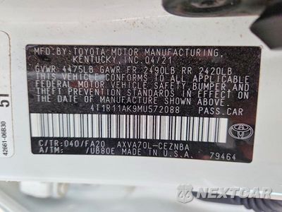 Zdjęcie 12 z 12 samochodu: 2021 TOYOTA CAMRY LE VIN:4T1R11AK9MU572088 - miniatura