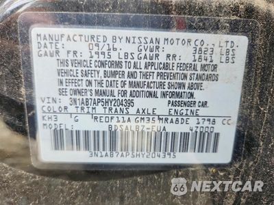 Zdjęcie 13 z 13 samochodu: 2017 NISSAN SENTRA S VIN:3N1AB7AP5HY204395 - miniatura