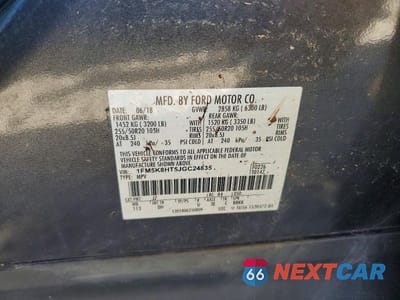 Zdjęcie 13 z 13 samochodu: 2018 FORD EXPLORER PLATINUM VIN:1FM5K8HT5JGC24835 - miniatura
