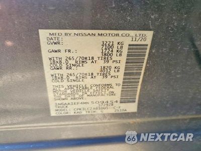 Zdjęcie 12 z 12 samochodu: 2021 NISSAN TITAN SV VIN:1N6AA1EF4MN509454 - miniatura