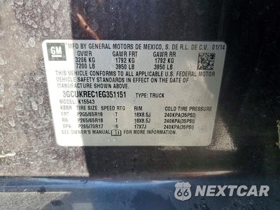 Zdjęcie 12 z 12 samochodu: 2014 CHEVROLET SILVERADO K1500 LT VIN:3GCUKREC1EG351151 - miniatura