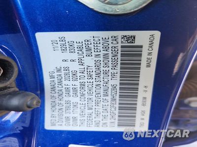 Zdjęcie 12 z 12 samochodu: 2021 HONDA CIVIC SPORT VIN:2HGFC2F83MH522845 - miniatura