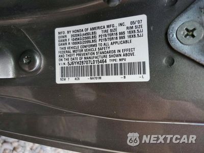 Zdjęcie 13 z 13 samochodu: 2007 HONDA ELEMENT EX VIN:5J6YH28707L015464 - miniatura
