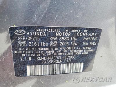 Zdjęcie 12 z 12 samochodu: 2016 HYUNDAI ELANTRA SE VIN:KMHDH4AE9GU647006 - miniatura