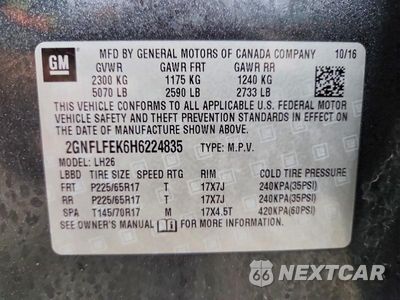 Zdjęcie 14 z 14 samochodu: 2017 CHEVROLET EQUINOX LT VIN:2GNFLFEK6H6224835 - miniatura