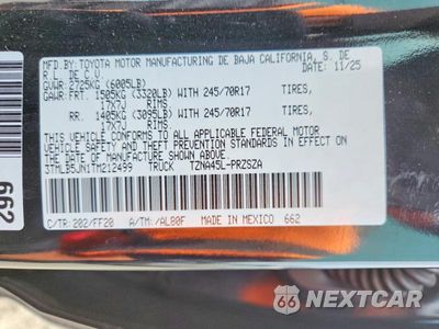 Zdjęcie 12 z 12 samochodu: 2026 TOYOTA TACOMA SR5 VIN:3TMLB5JN1TM212499 - miniatura