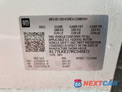 Zdjęcie 14 z 14 samochodu: 2024 CHEVROLET TRAX ACTIV VIN:KL77LKE27RC040872 - miniatura