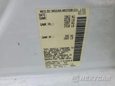 Zdjęcie 13 z 13 samochodu: 2020 NISSAN ALTIMA S VIN:1N4BL4BVXLC232064 - miniatura