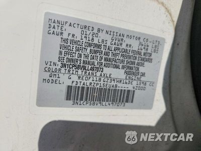 Zdjęcie 12 z 12 samochodu: 2020 NISSAN KICKS S VIN:3N1CP5BV9LL497073 - miniatura
