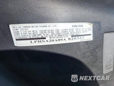Zdjęcie 9 z 9 samochodu: 2009 YAMAHA YW50 VIN:LPRSA20A89A820323 - miniatura