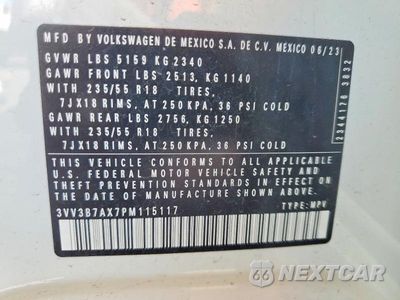 Zdjęcie 14 z 14 samochodu: 2023 VOLKSWAGEN TIGUAN SE VIN:3VV3B7AX7PM115117 - miniatura