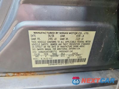 Zdjęcie 13 z 13 samochodu: 2007 NISSAN MAXIMA 3.5 SE VIN:1N4BA41E67C805751 - miniatura