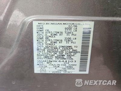 Zdjęcie 13 z 13 samochodu: 2006 NISSAN PATHFINDER S VIN:5N1AR18W16C644103 - miniatura
