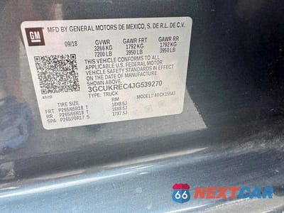Zdjęcie 12 z 12 samochodu: 2018 CHEVROLET SILVERADO K1500 LT VIN:3GCUKREC4JG539270 - miniatura