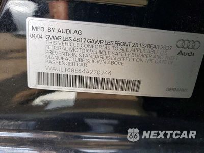 Zdjęcie 12 z 12 samochodu: 2004 AUDI A4 3.0 QUATTRO VIN:WAULT68E84A270744 - miniatura