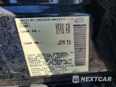 Zdjęcie 12 z 12 samochodu: 2015 NISSAN ALTIMA 2.5 S VIN:1N4AL3AP6FC587276 - miniatura