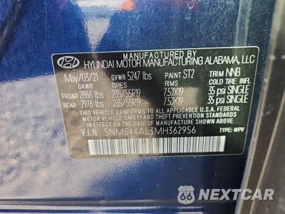 Zdjęcie 13 z 13 samochodu: 2021 HYUNDAI SANTA FE LIMITED VIN:5NMS44AL3MH362956 - miniatura