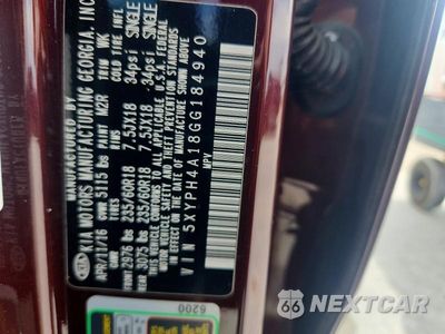 Zdjęcie 13 z 13 samochodu: 2016 KIA SORENTO EX VIN:5XYPH4A18GG184940 - miniatura
