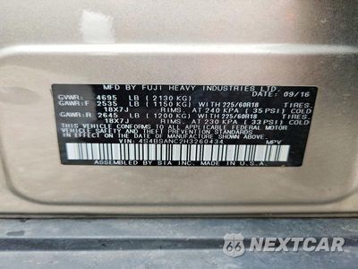 Zdjęcie 13 z 13 samochodu: 2017 SUBARU OUTBACK 2.5I LIMITED VIN:4S4BSANC2H3260434 - miniatura
