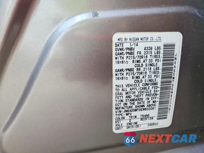 Zdjęcie 13 z 13 samochodu: 2014 NISSAN ROGUE SELECT S VIN:JN8AS5MT8EW603061 - miniatura
