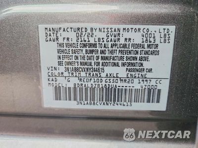 Zdjęcie 12 z 12 samochodu: 2022 NISSAN SENTRA SV VIN:3N1AB8CVXNY244615 - miniatura