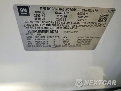 Zdjęcie 13 z 13 samochodu: 2015 CHEVROLET EQUINOX LT VIN:2GNALBEK8F1167681 - miniatura