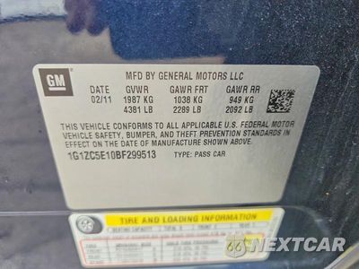 Zdjęcie 12 z 12 samochodu: 2011 CHEVROLET MALIBU 1LT VIN:1G1ZC5E10BF299513 - miniatura