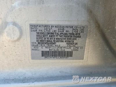 Zdjęcie 12 z 12 samochodu: 2018 NISSAN VERSA SV VIN:3N1CN7AP3JL825427 - miniatura