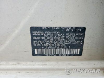 Zdjęcie 13 z 13 samochodu: 2019 SUBARU CROSSTREK LIMITED VIN:JF2GTAMC9K8269314 - miniatura