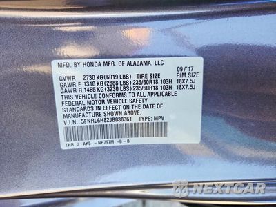 Zdjęcie 13 z 13 samochodu: 2018 HONDA ODYSSEY TOURING VIN:5FNRL6H82JB038361 - miniatura