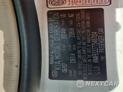 Zdjęcie 12 z 12 samochodu: 2007 KIA SPECTRA LX VIN:KNAFE122775487014 - miniatura