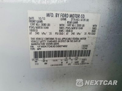 Zdjęcie 13 z 13 samochodu: 2014 FORD EXPLORER XLT VIN:1FM5K7D83EGB07482 - miniatura