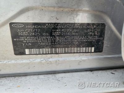 Zdjęcie 12 z 12 samochodu: 2013 HYUNDAI SONATA GLS VIN:5NPEB4AC5DH552957 - miniatura