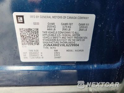 Zdjęcie 13 z 13 samochodu: 2020 CHEVROLET EQUINOX LT VIN:2GNAXKEVXL6229904 - miniatura